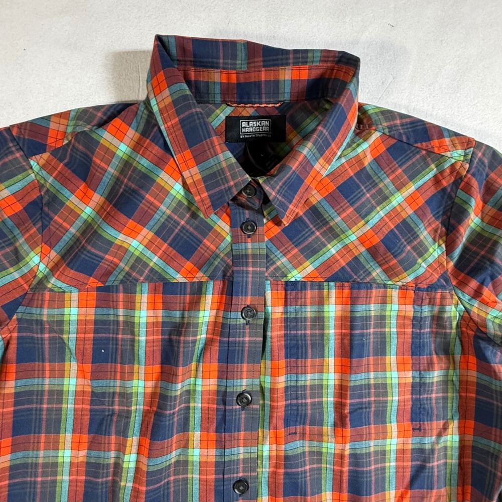 Alaskan Hardgear Duluth Trading Flannel Womens Large Shirt Plaid Long Sleeve NWT
